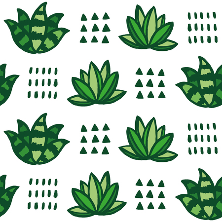 Cute succulent seamless pattern design. Vector illustration.のイラスト素材