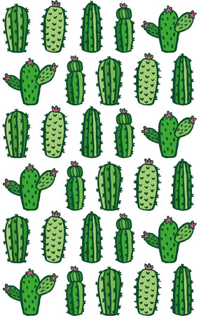 Cute cactus seamless pattern design. Vector illustration.のイラスト素材