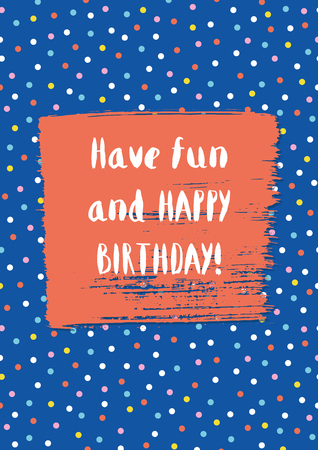 Fun Birthday Card with confetti. Vector illustration.のイラスト素材