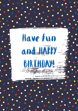 Fun Birthday Card with confetti. Vector illustration.のイラスト素材