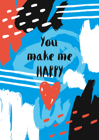 Hand drawn artistic LOVE CARDのイラスト素材