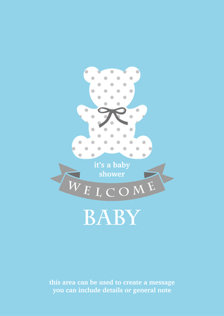 Baby Boy announcement card design. Vector illustration.のイラスト素材