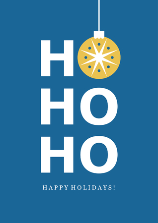 Retro styled minimalistic Merry Christmas card. Vector illustration.のイラスト素材