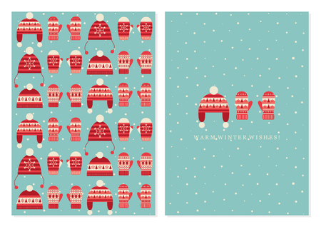 MERRY CHRISTMAS CUTE CARD DESIGN. VECTOR ILLUSTRATION.のイラスト素材