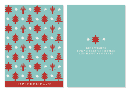 Merry Christmas card with christmas tree. Vector illustration.のイラスト素材