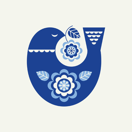 Abstract bird in Scandinavian style Vector Illustration.のイラスト素材