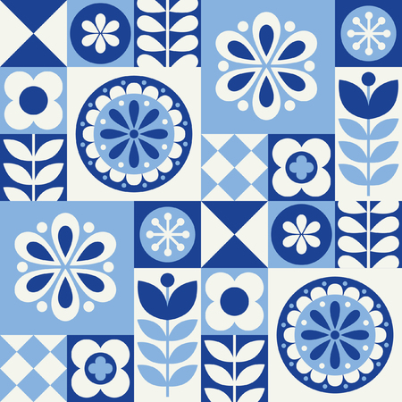 An abstract geometric seamless pattern in Scandinavian style Vector Illustration.のイラスト素材