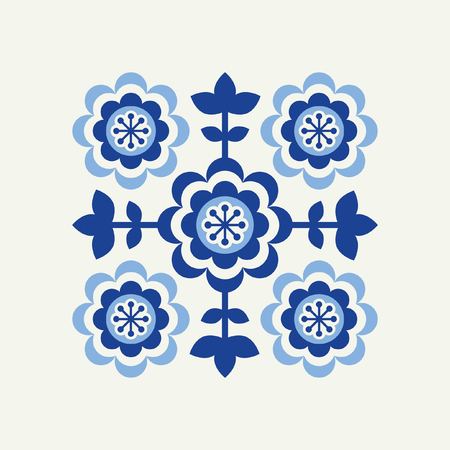 An abstract floral element in Scandinavian style Vector Illustration.のイラスト素材