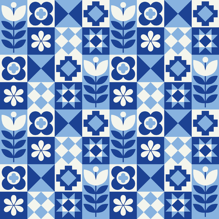 Abstract geometric seamless pattern in scandinavian style Vector Illustration.のイラスト素材