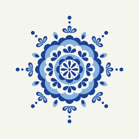Abstract circle floral element in scandinavian style Vector Illustration.のイラスト素材