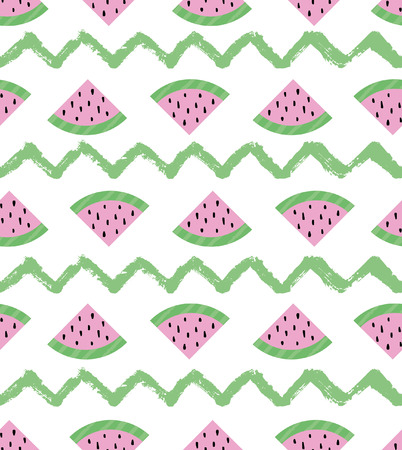 Watermelon seamless pattern. Vector illustration.のイラスト素材