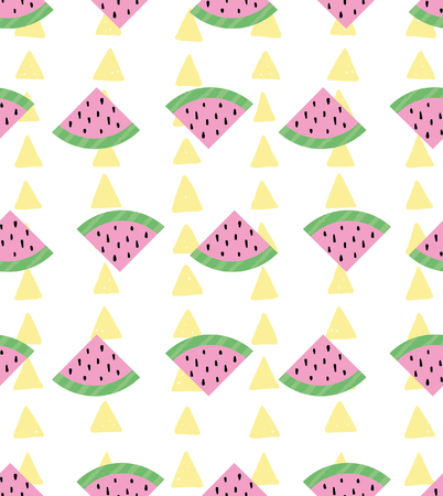 Watermelon seamless pattern. Vector illustration.のイラスト素材