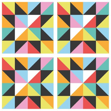 Patchwork star seamless pattern. Vector illustration.のイラスト素材