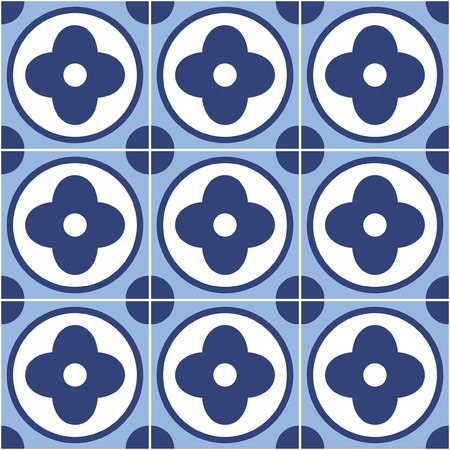 Simple elegant tile pattern design. Mediterranean style. Vector illustration.のイラスト素材