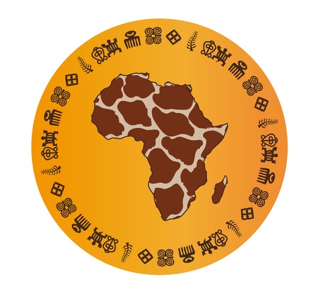 Africa globe medal のイラスト素材