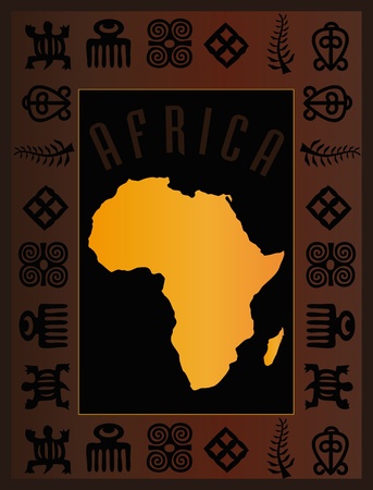 Africa map cardのイラスト素材