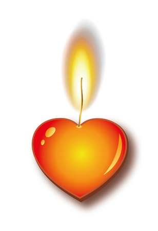 Burning Heart fire Candle のイラスト素材