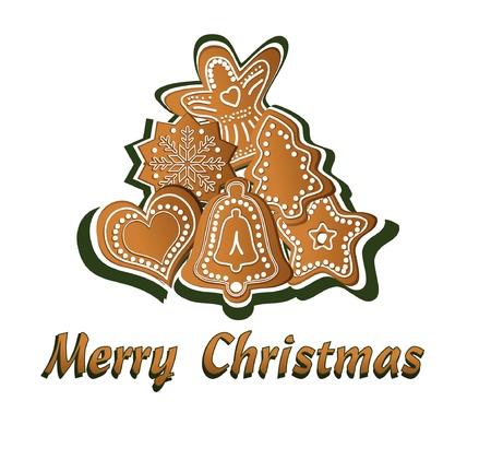 Gingerbread vector, Merry Christmasのイラスト素材