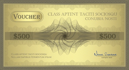 vector Voucher gold Guilloche coupon certificate のイラスト素材