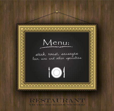 vector blackboard frame gold restaurant menu card old frame のイラスト素材