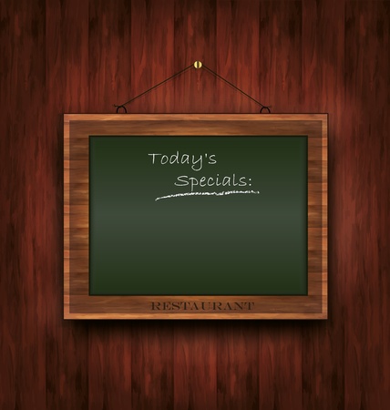 vector blackboard wooden menu Todays special greenのイラスト素材