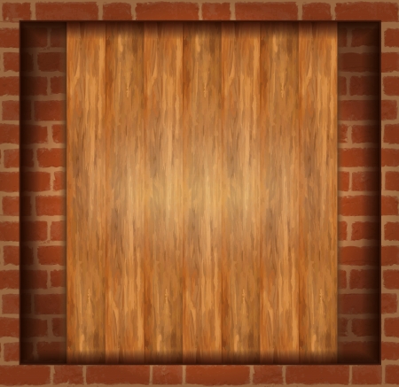 vector background texture brick wood frame のイラスト素材