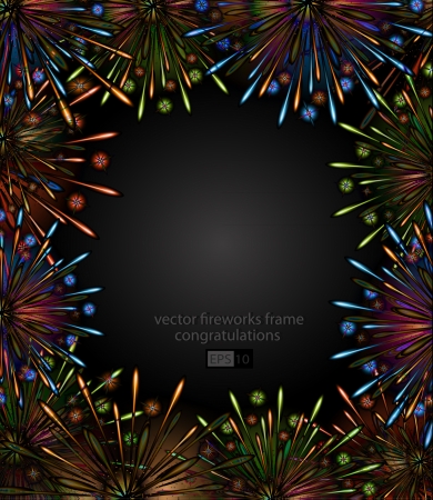 fireworks night frame color のイラスト素材