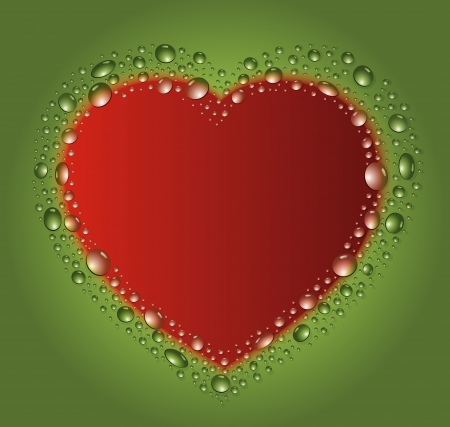 blackboard heart drop water red green のイラスト素材
