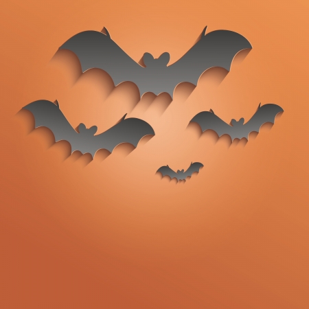 raster halloween bat orange black paper 3Dの写真素材
