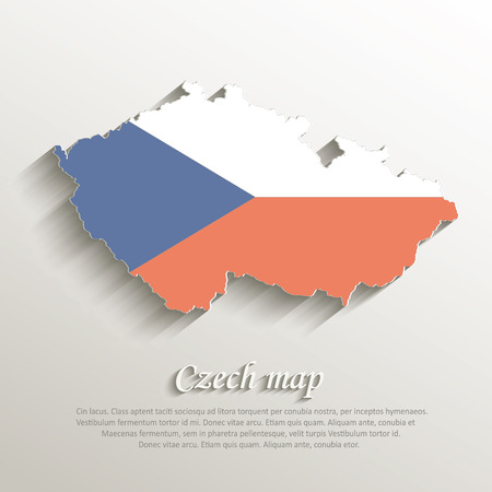 Czech map vintage color flag paper 3Dのイラスト素材