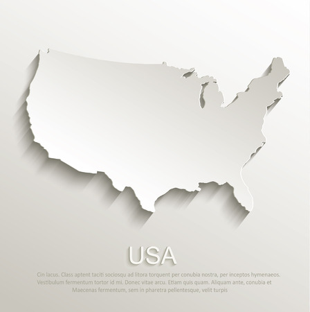 USA map card paper 3D natural vectorのイラスト素材