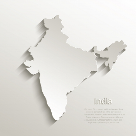 India map card paper 3D natural vectorのイラスト素材