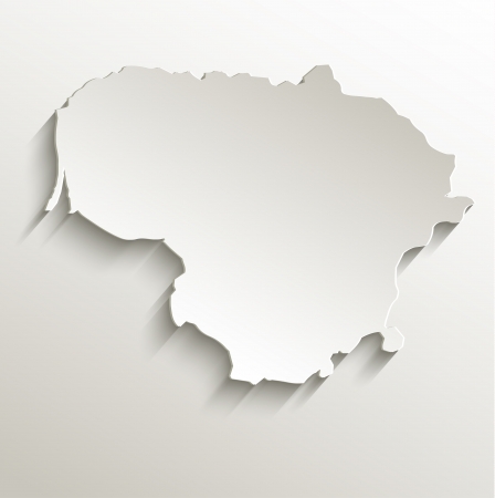 Lithuania map card paper 3Dの写真素材