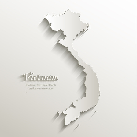 Vietnam map card paper 3D natural  のイラスト素材