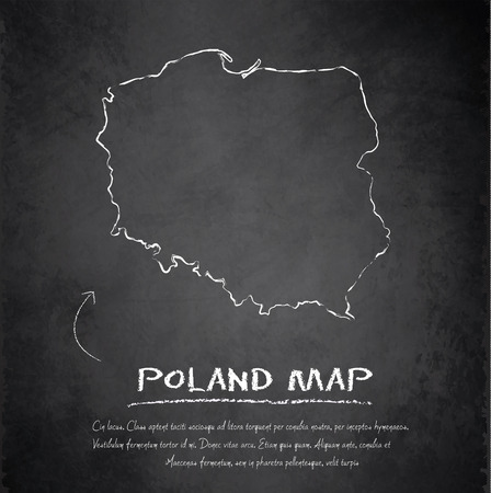Poland map blackboard chalkboard vectorのイラスト素材