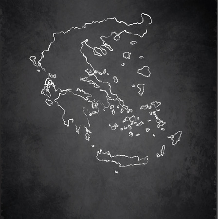 Greece map blackboard chalkboard rasterの写真素材