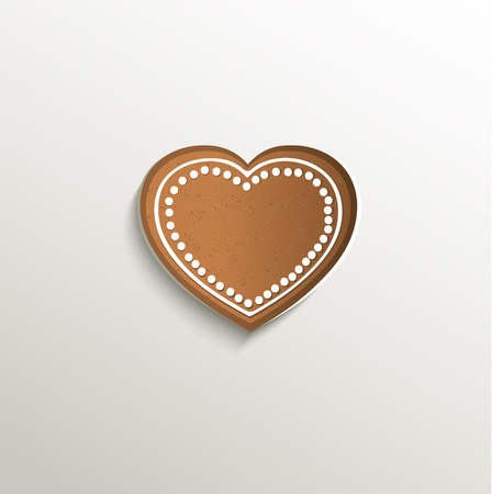 gingerbread heart love card paper 3D natural rasterの写真素材