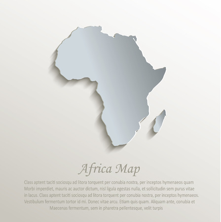 Africa map white blue card paper 3D vectorのイラスト素材