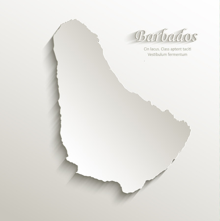 Barbados map card paper 3D natural vectorのイラスト素材
