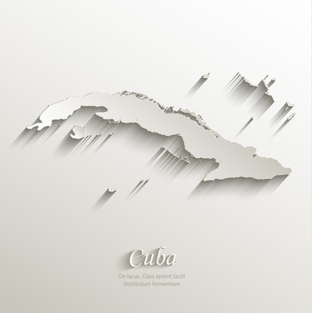Cuba map card paper 3D natural vectorのイラスト素材