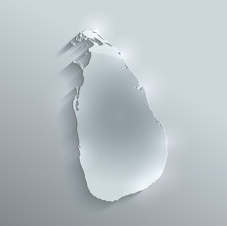 Sri Lanka map glass card paper 3D rasterの写真素材