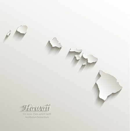 Hawaii map card paper 3D naturalのイラスト素材