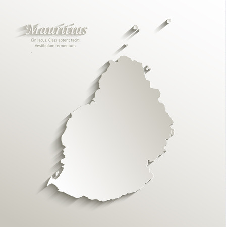Mauritius map card paper 3D naturalのイラスト素材