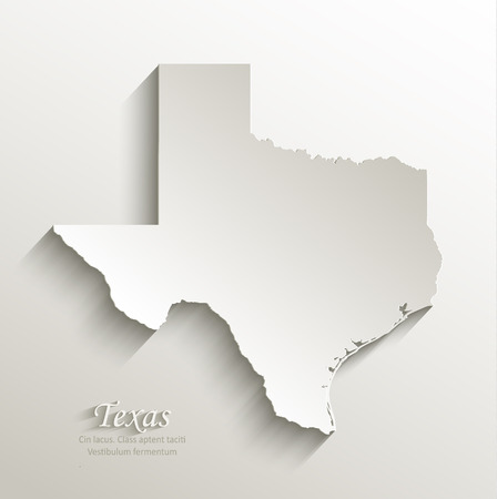 Texas map card paper 3D natural のイラスト素材