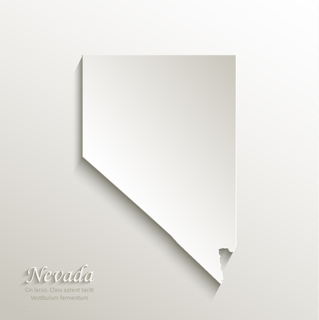 Nevada map card paper 3D natural vectorのイラスト素材