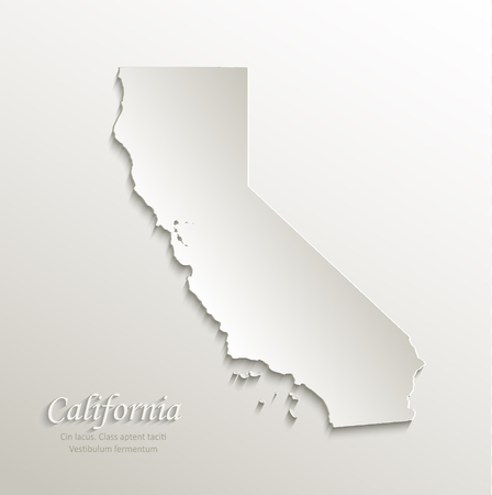 California map card paper 3D natural vectorのイラスト素材