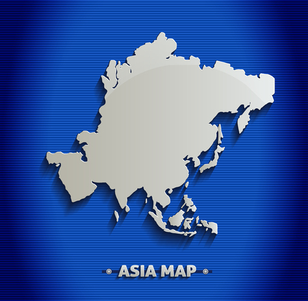 Asia map blue line 3D のイラスト素材