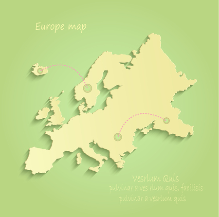 Europe map green yellow vector infographicのイラスト素材