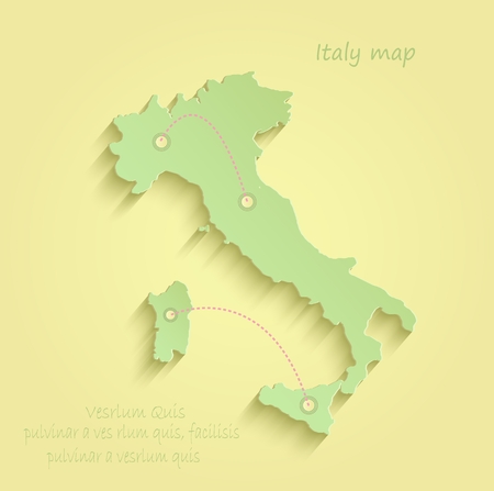 Italy yellow green vector mapsのイラスト素材
