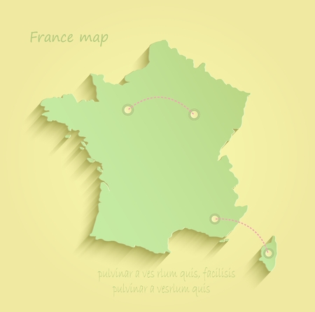 France yellow green vector mapsのイラスト素材